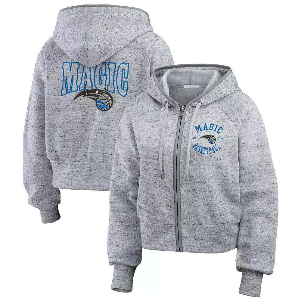 Women's WEAR by Erin Andrews Heather Gray New York Knicks Speckled Radiator Full-Zip Hoodie, Size: Small, Grey Product Image