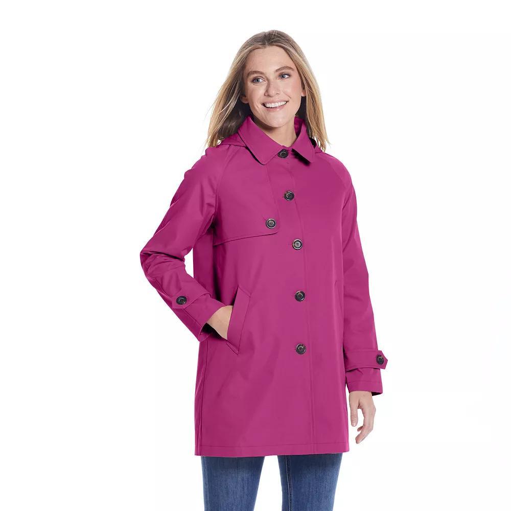 Women's Weathercast Lightweight Button Front Hooded Topper Jacket, Size: Small, Pink Product Image