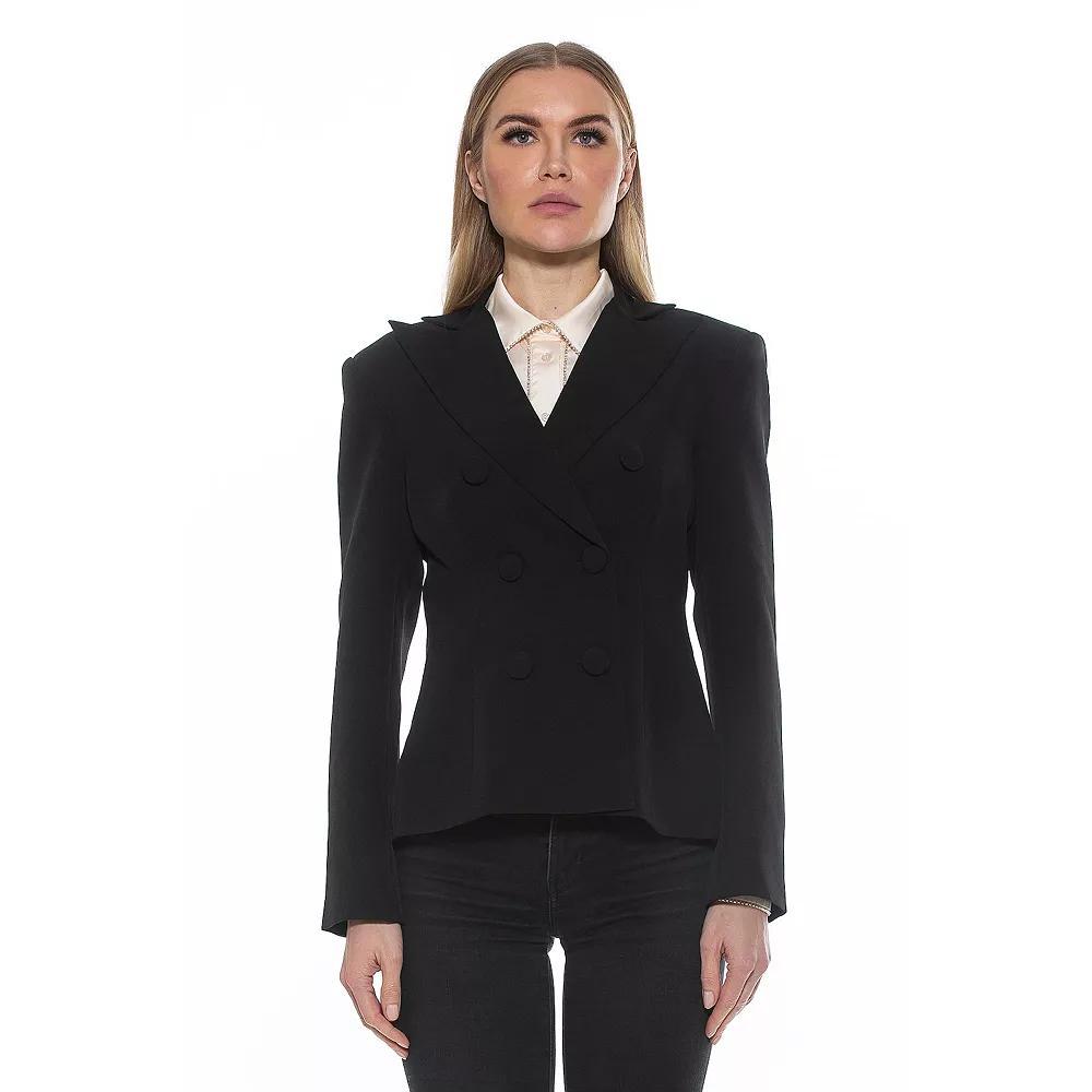 Women's ALEXIA ADMOR Lianne Classic Structured Blazer with Shoulder Pads, Size: 6, Black Product Image