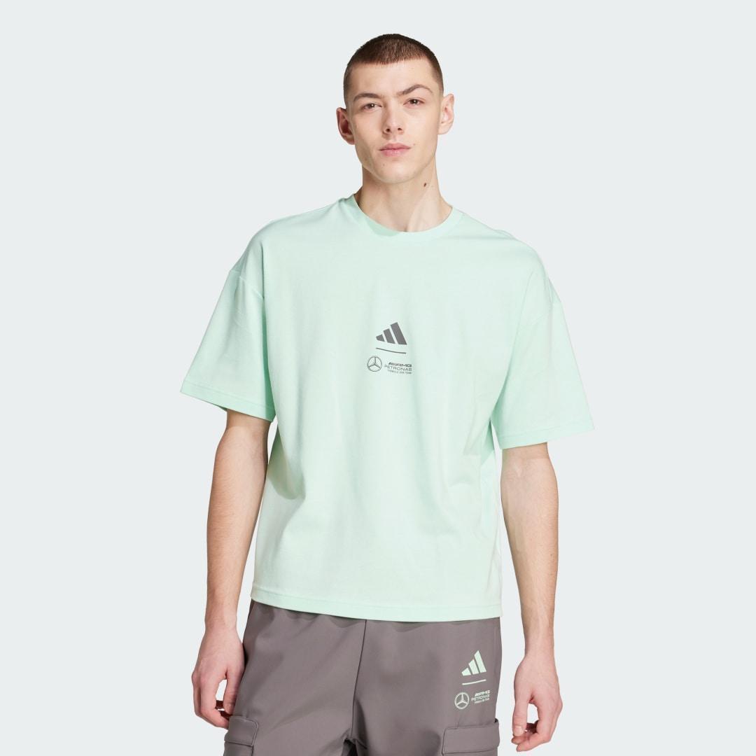 adidas Mercedes - AMG Petronas Formula One Team Premium Woven Tee Frozen Green XL Mens Product Image