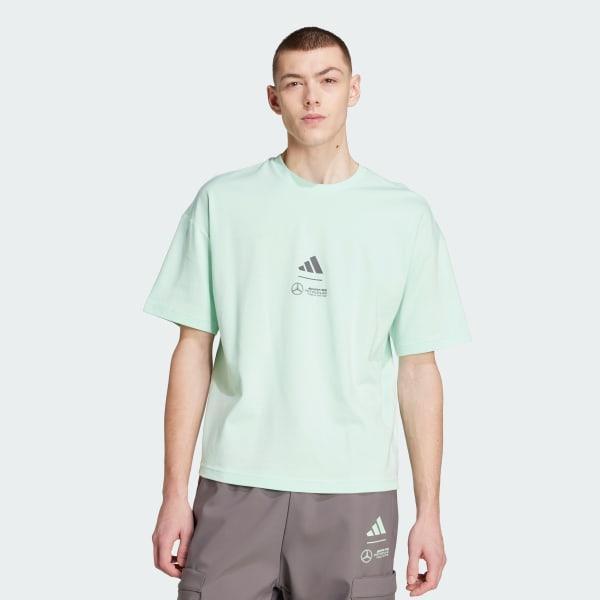 adidas Mercedes - AMG Petronas Formula One Team Premium Woven Tee Frozen Green XL Mens Product Image