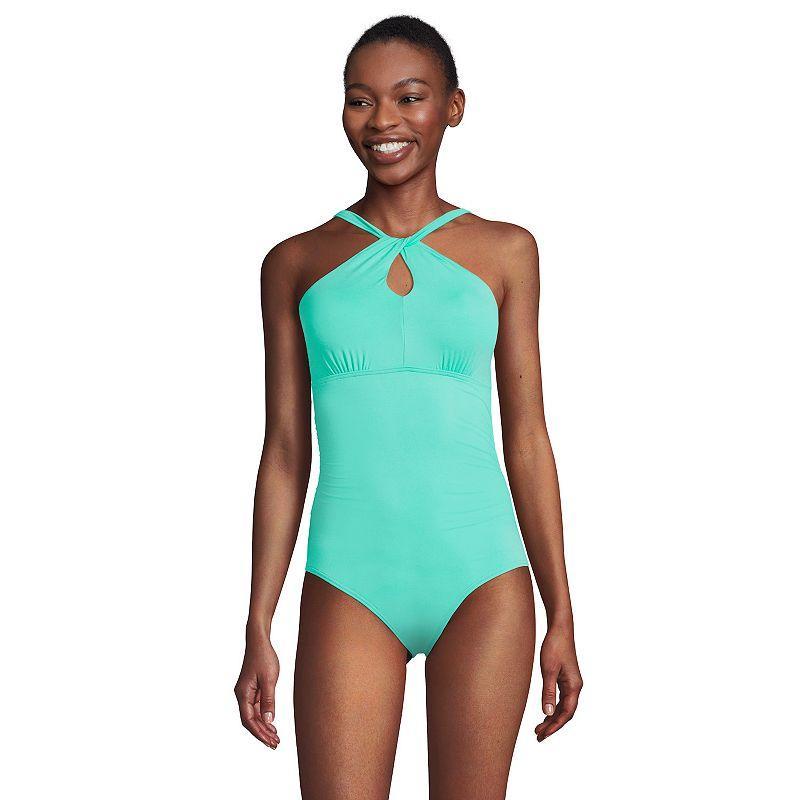 Women's Lands' End Chlorine Resistant Multi Way One-Piece Swimsuit, Size: Large, Black Product Image