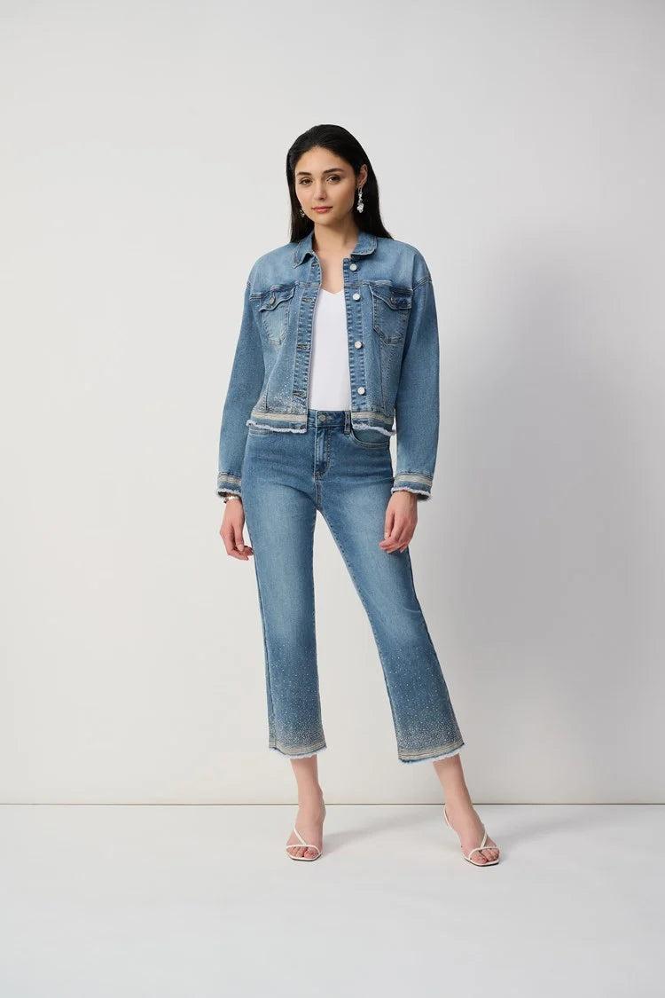 Straight Fit Crop Stretch Jeans Product Image