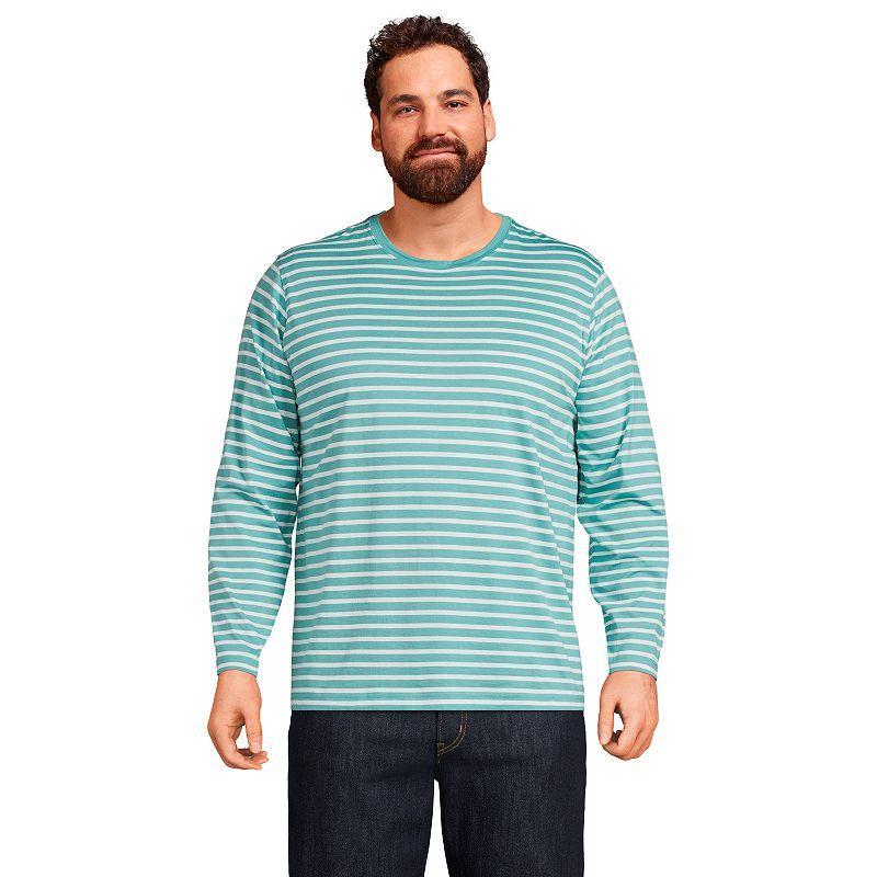 Big & Tall Lands' End Long Sleeve Classic-Fit Supima Tee, Men's, Size: 4XB, Radiant Blue Product Image