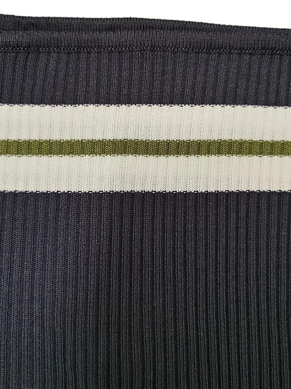 Knit Striped Bandeau Crop Top Product Image