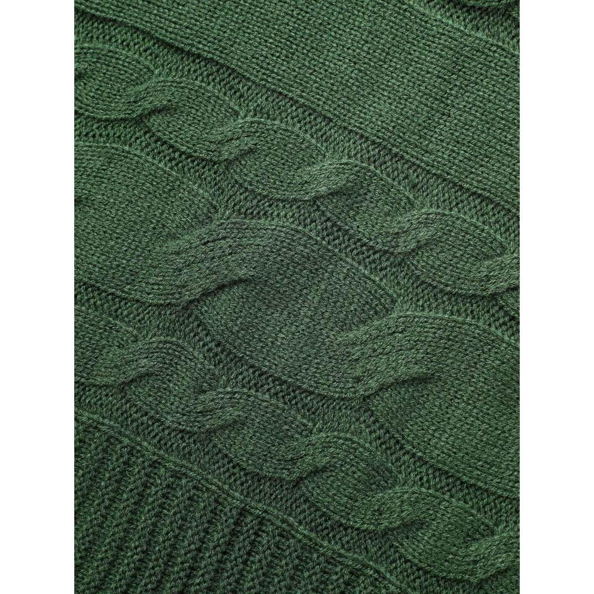 Plus Size Texture Cable Knit Dolman Sleeve Cardigan DarkGreen Women Casual Loose Long Sleeve Everyday Cardigans BloomChic 26/4X Product Image