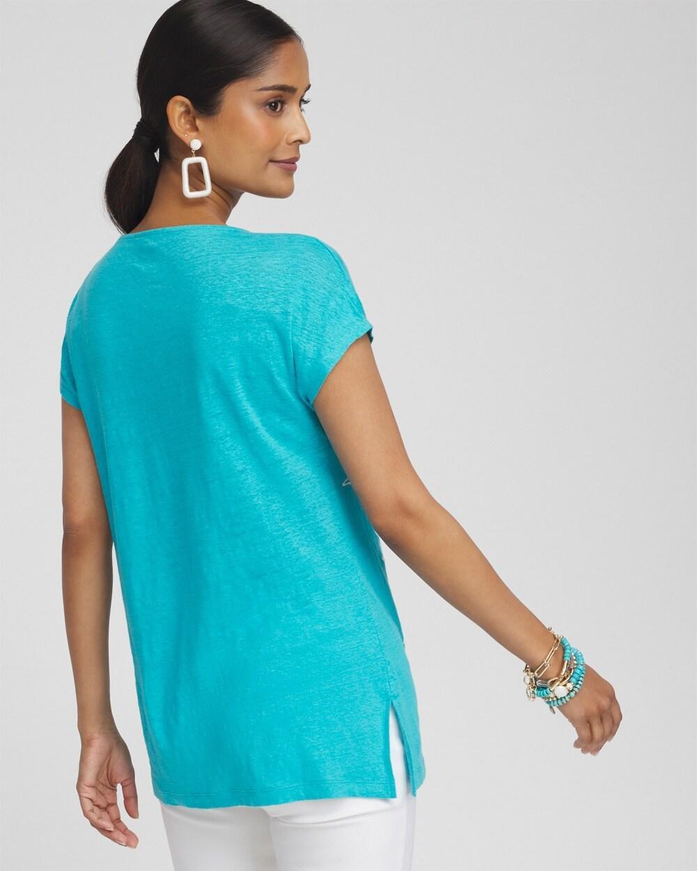 Placed Floral Linen Tunic Product Image