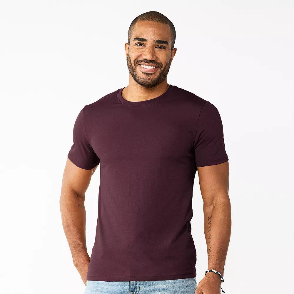 Men's Sonoma Goods For Life® Supersoft Crewneck Tee, Size: XS, Deep Purple Product Image