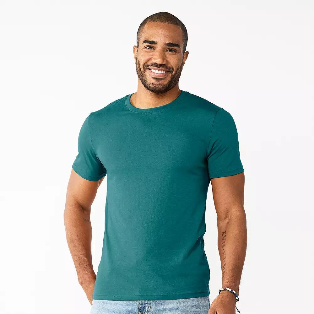 Men's Sonoma Goods For Life® Supersoft Crewneck Tee, Size: Medium, Deep Blue Product Image