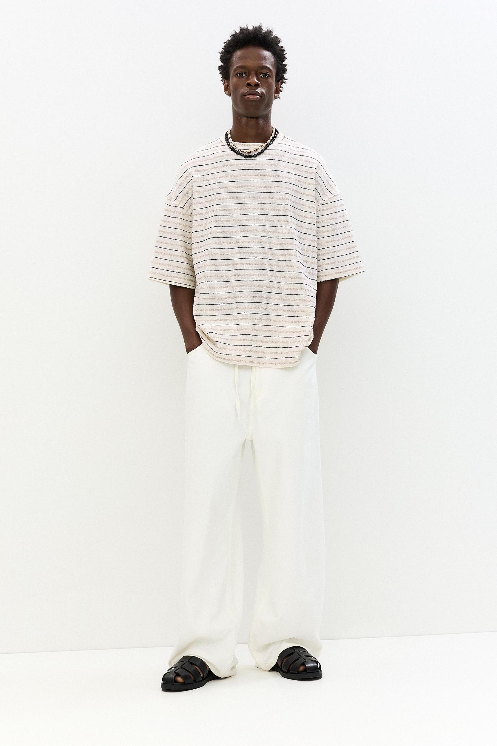 Striped textured T-shirt Product Image