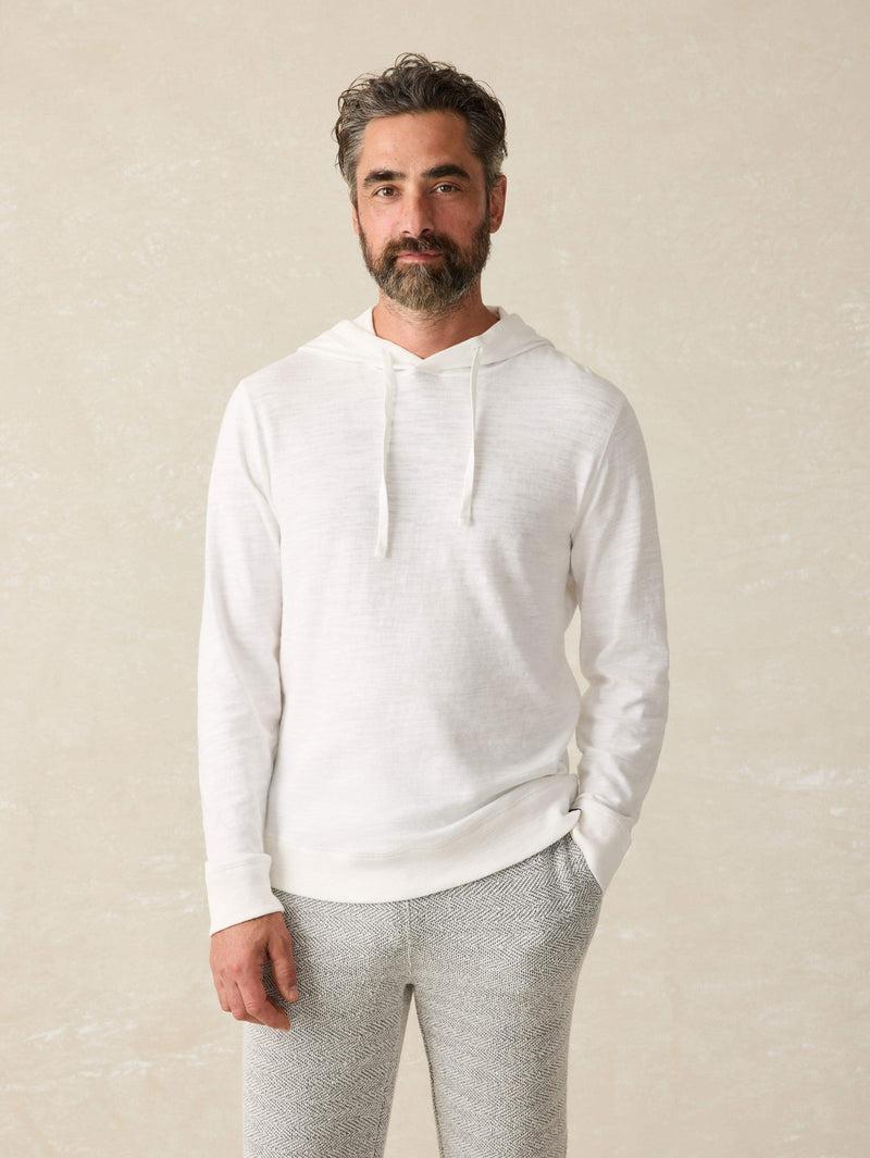 Sunwashed Slub Hoodie (Tall) - White Product Image