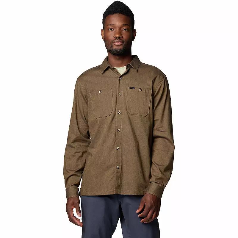 Men's Columbia Pitchstone™ Woven Button Down Long Sleeve Shirt, Size: Medium, Delta Ancient Fossil Product Image