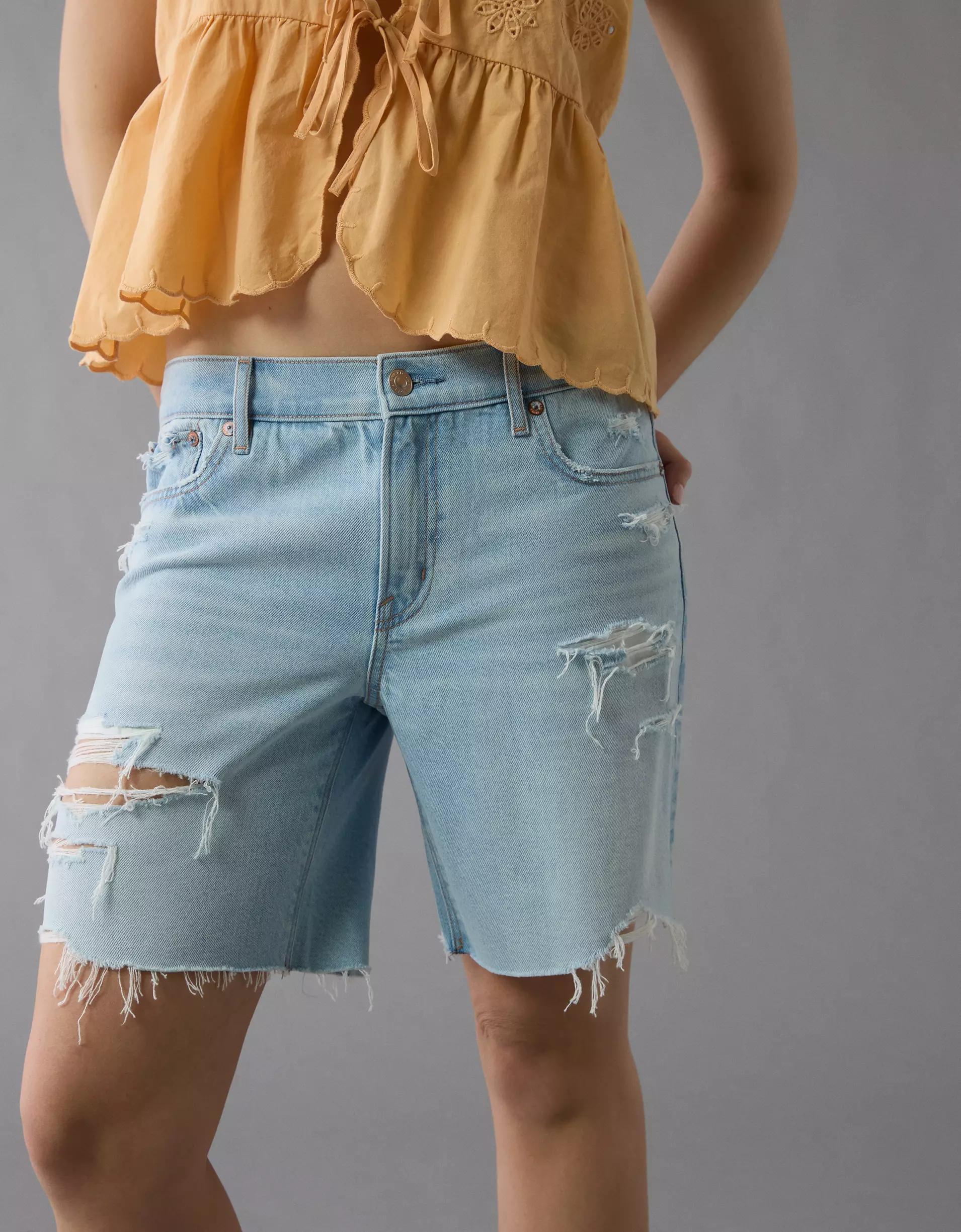 AE 8" Strigid Ripped Perfect Denim Bermuda Short Product Image