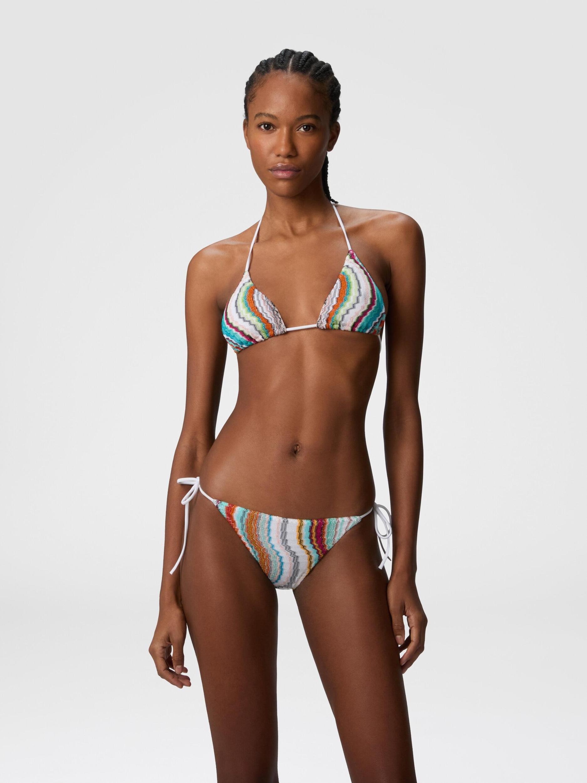 Triangle bikini with lamé wave motif Product Image