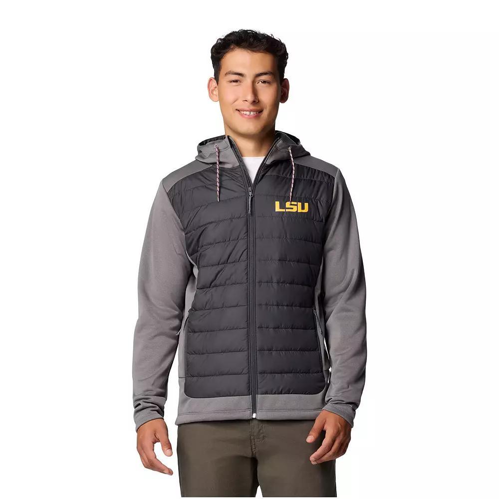 Men's Columbia  Charcoal/Gray LSU Tigers Out-Shield Hybrid Full-Zip Hoodie Jacket, Size: Large Product Image