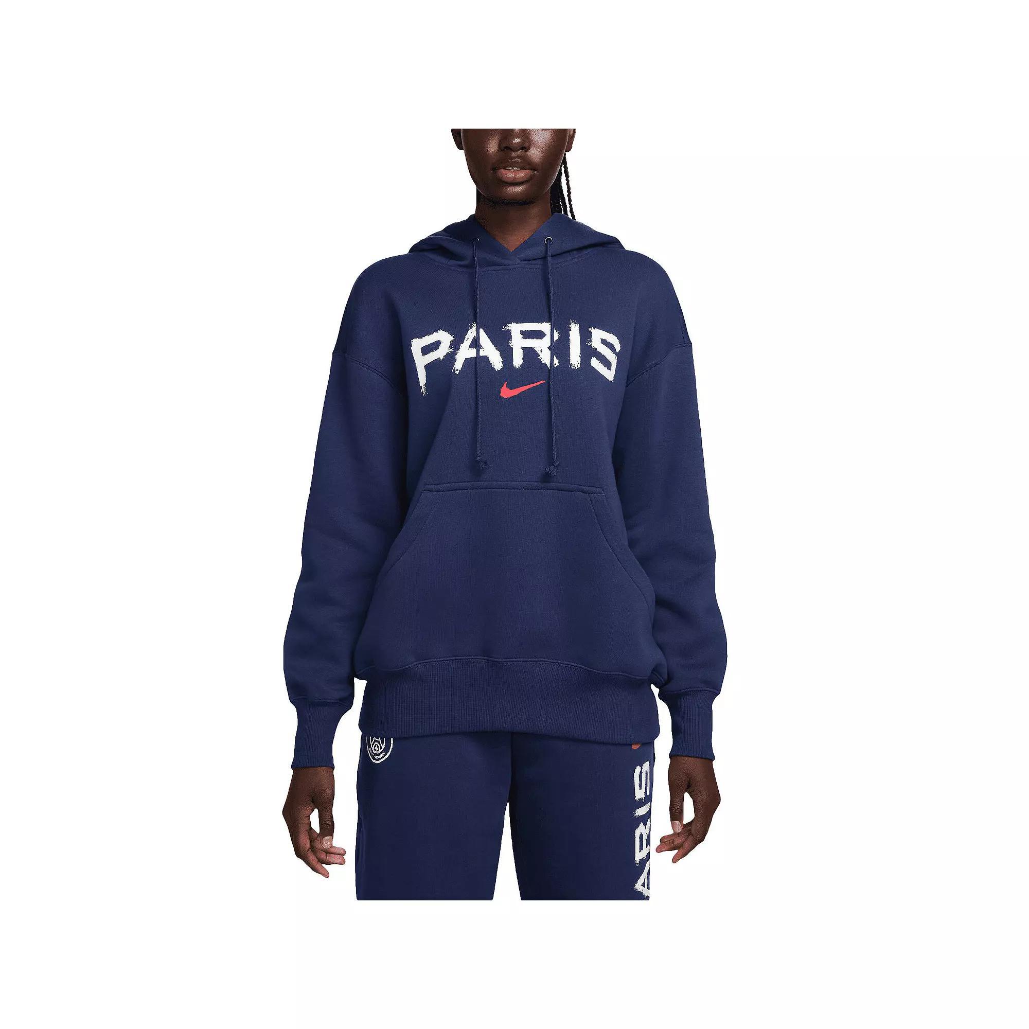 Women's Nike Navy Paris Saint-Germain Phoenix Fleece Pullover Hoodie, Size: XL, Psg Blue Product Image