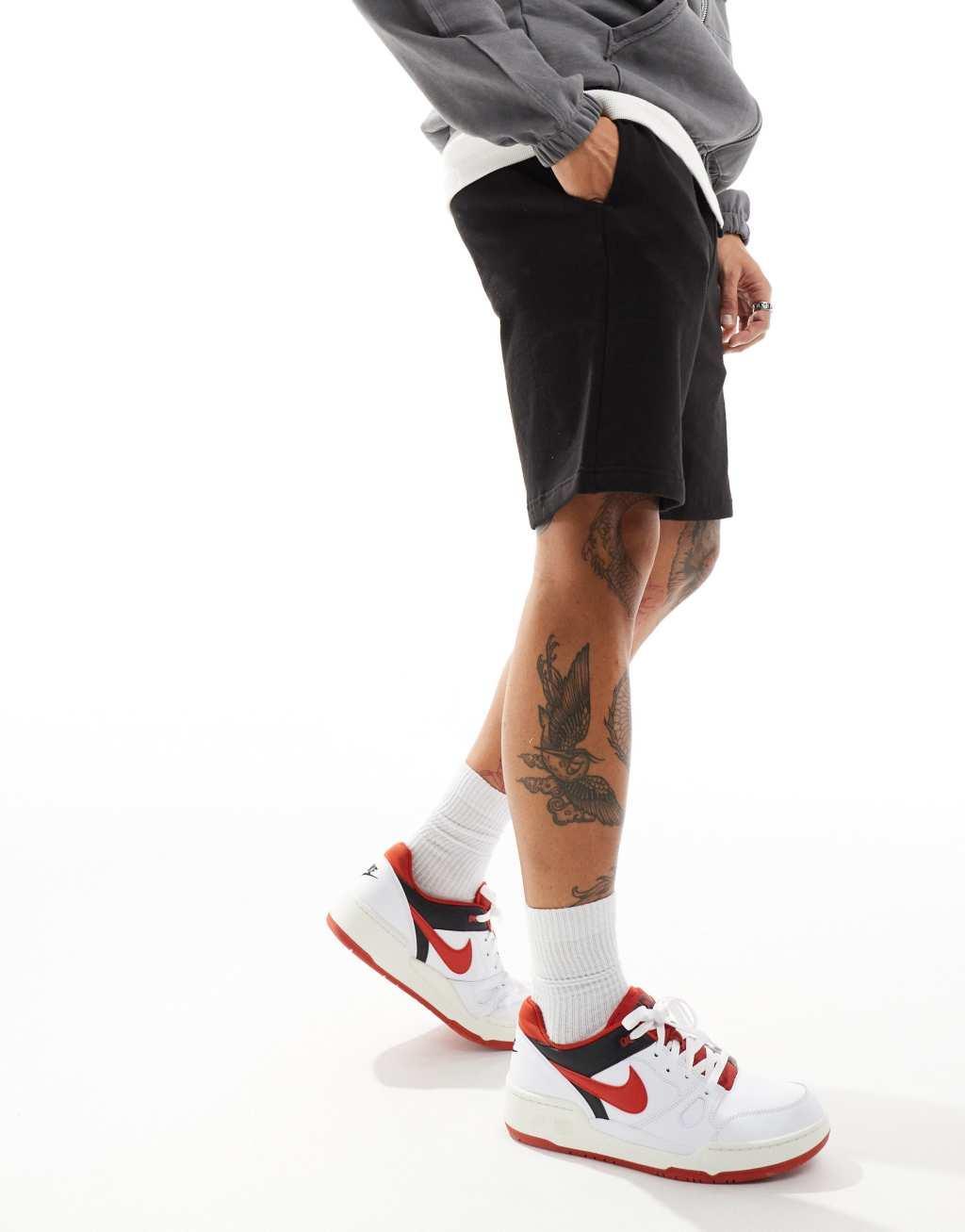 Pull&Bear basic jersey shorts in black Product Image
