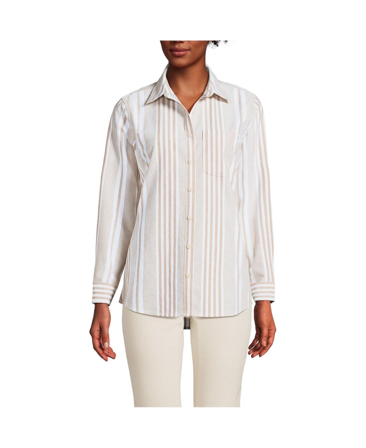 Womens Lands End Long Sleeve Classic Oxford Dress Shirt Product Image