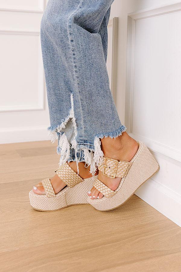 The Amaya Woven Platform Wedge in Natural Product Image