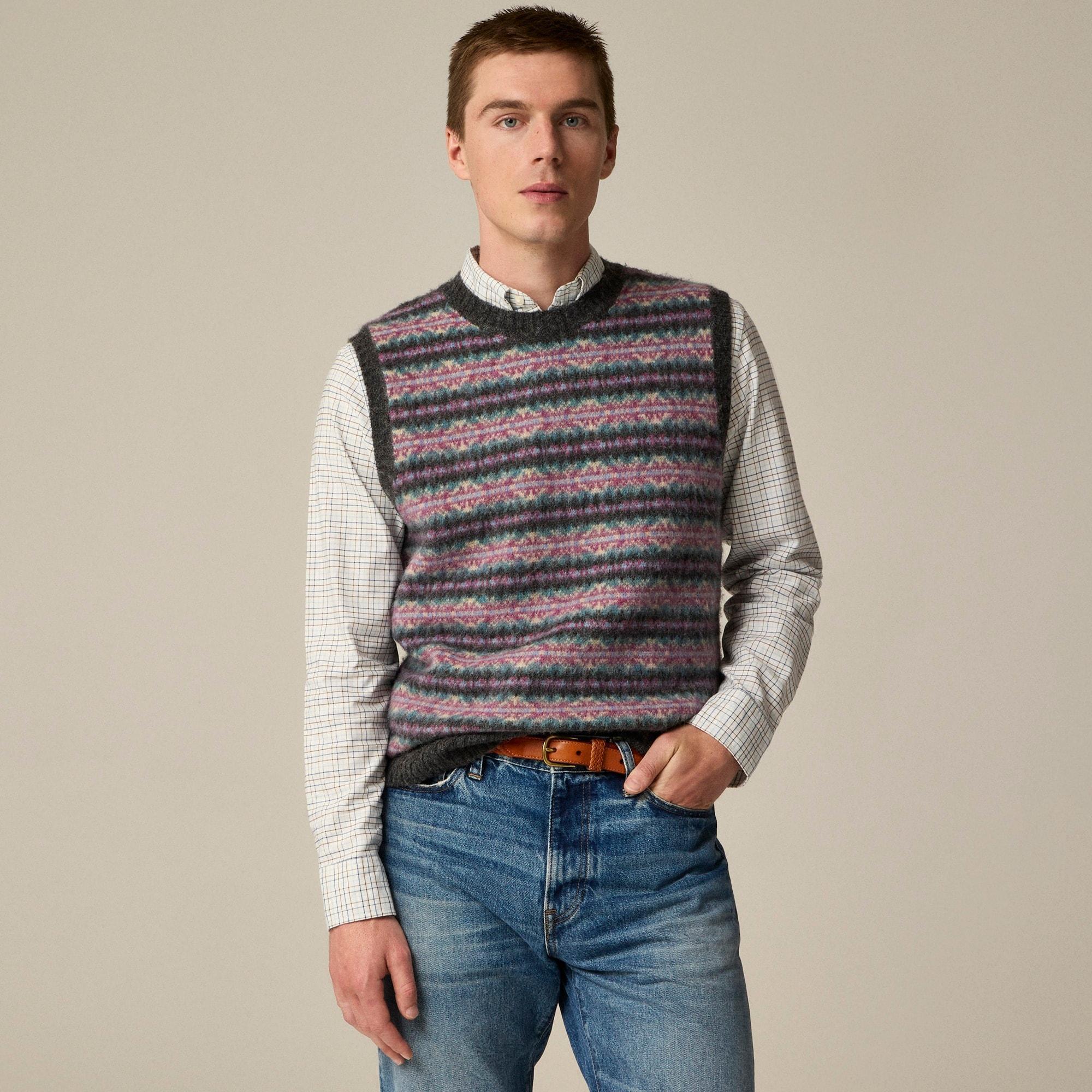 Brushed wool Fair Isle sweater-vest Product Image
