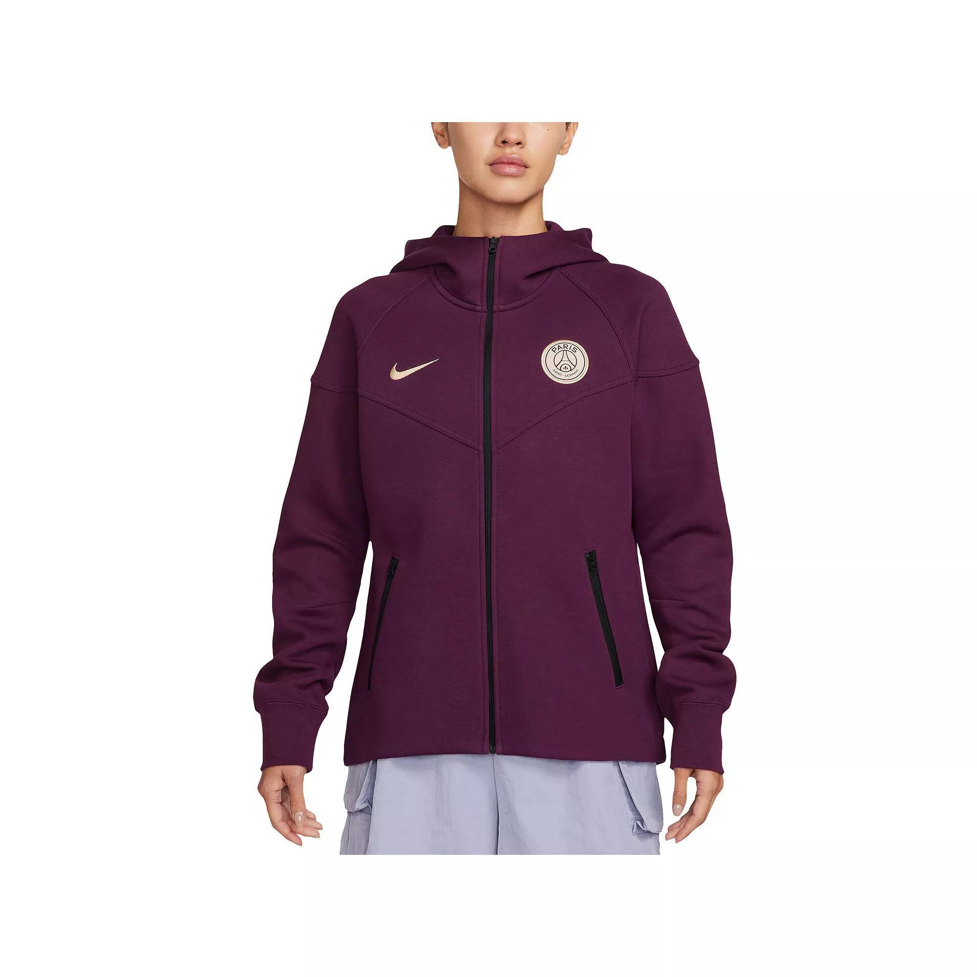 Women's Nike Burgundy Paris Saint-Germain 2024/25 Tech Fleece Full-Zip Hoodie, Size: XL, Psg Med Re Product Image