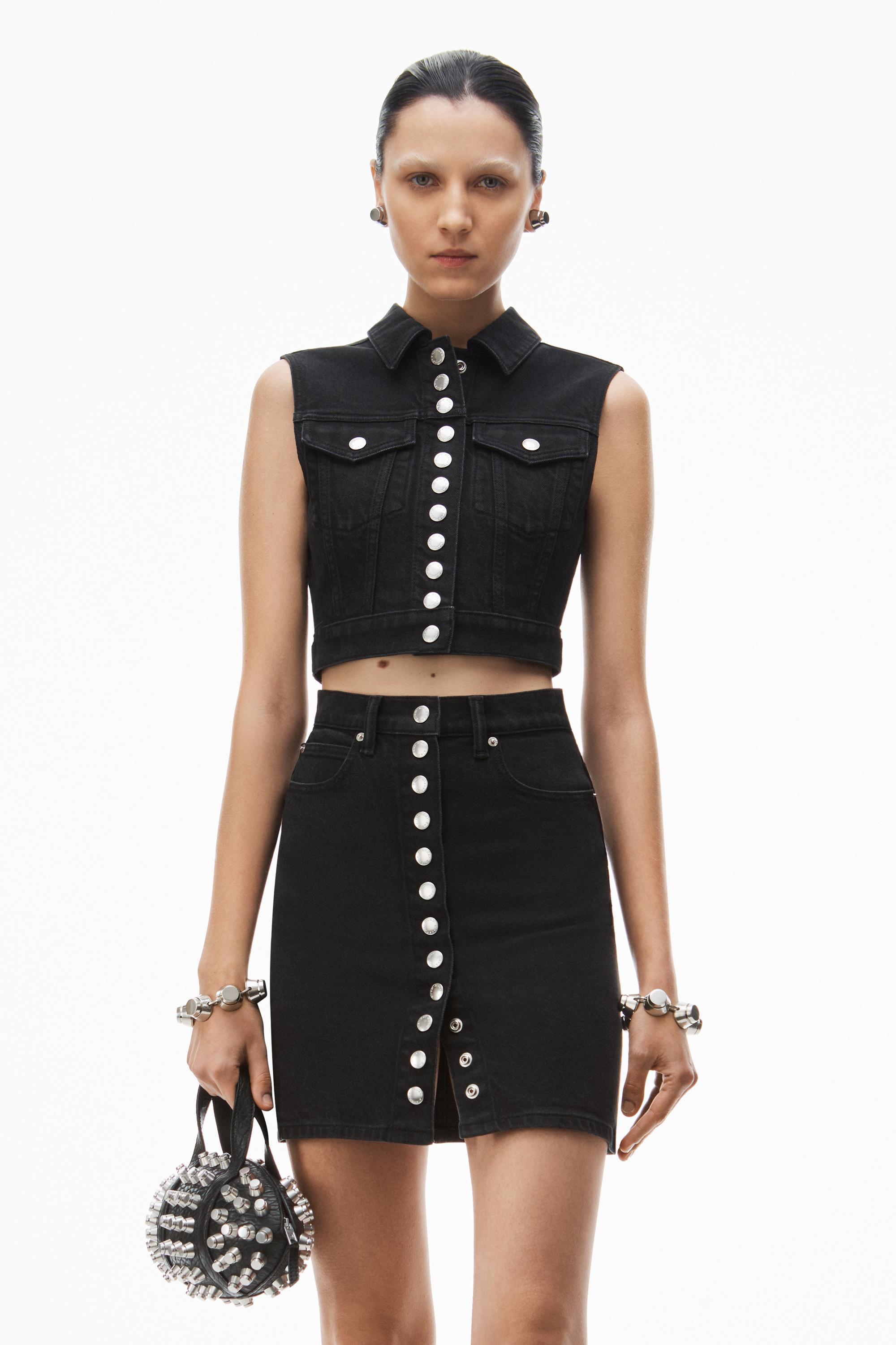 Super High-waist Miniskirt In Comfort Stretch Denim Product Image