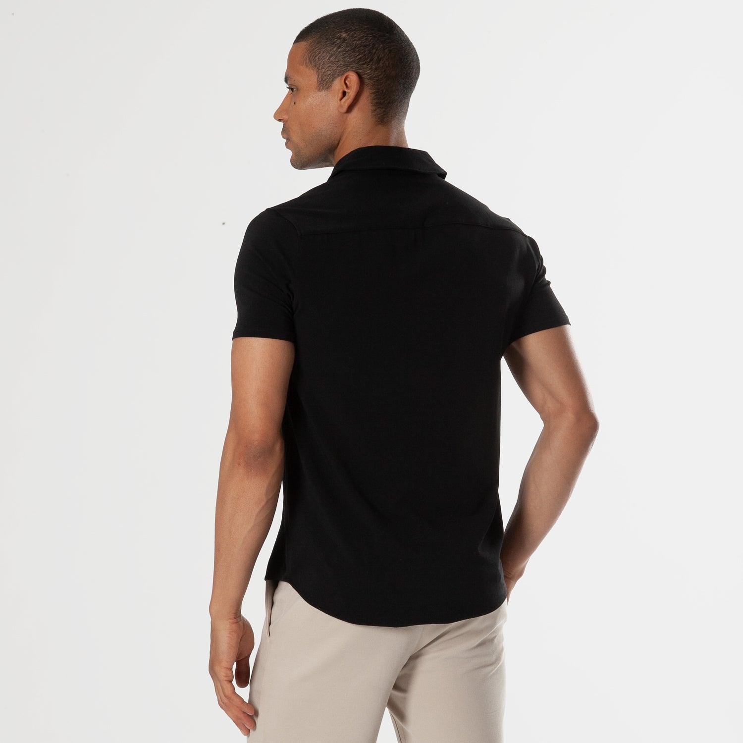 Black Short Sleeve Knit Shirt Product Image