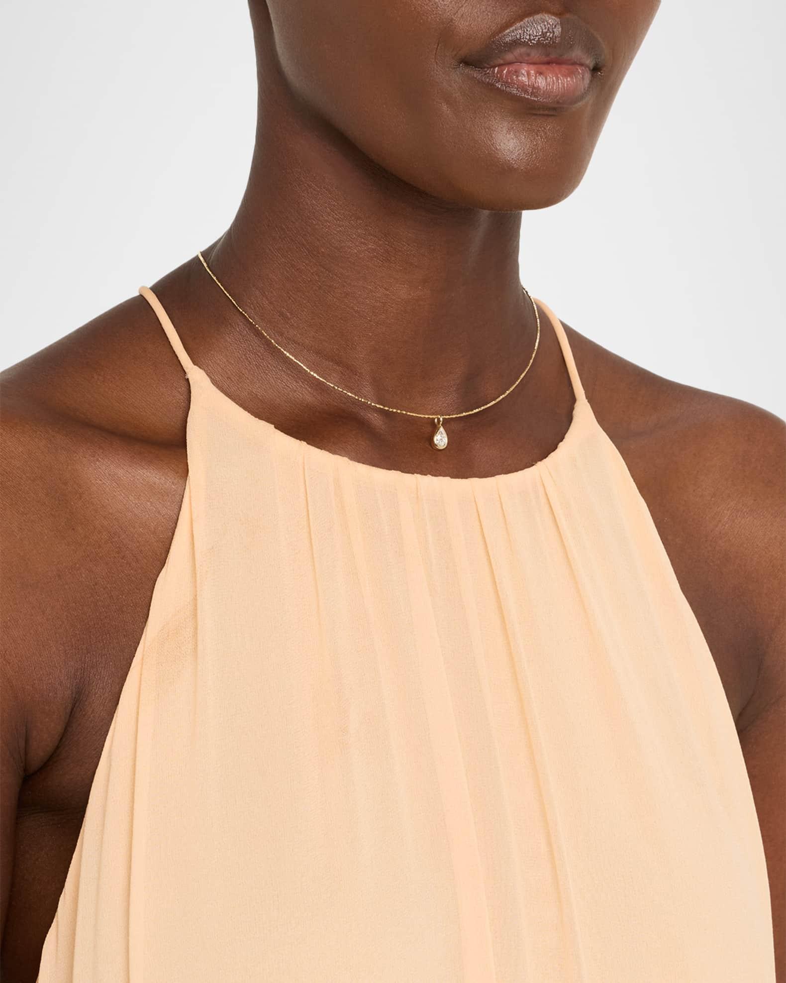 18K Lab Diamond Pear Cut Pendant Collar Necklace Product Image