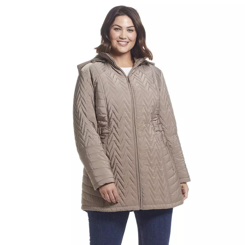 Plus Size Gallery Hood Quilted Jacket, Womens Product Image