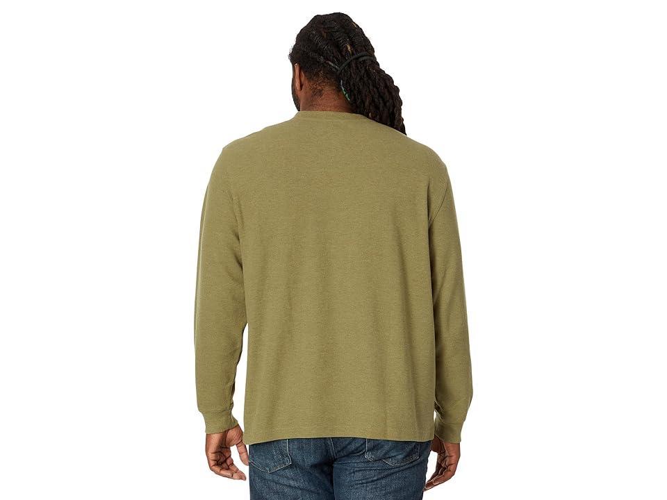L.L.Bean Unshrinkable Mini Waffle Henley Long Sleeve (Dark Mushroom Heather) Men's Clothing Product Image