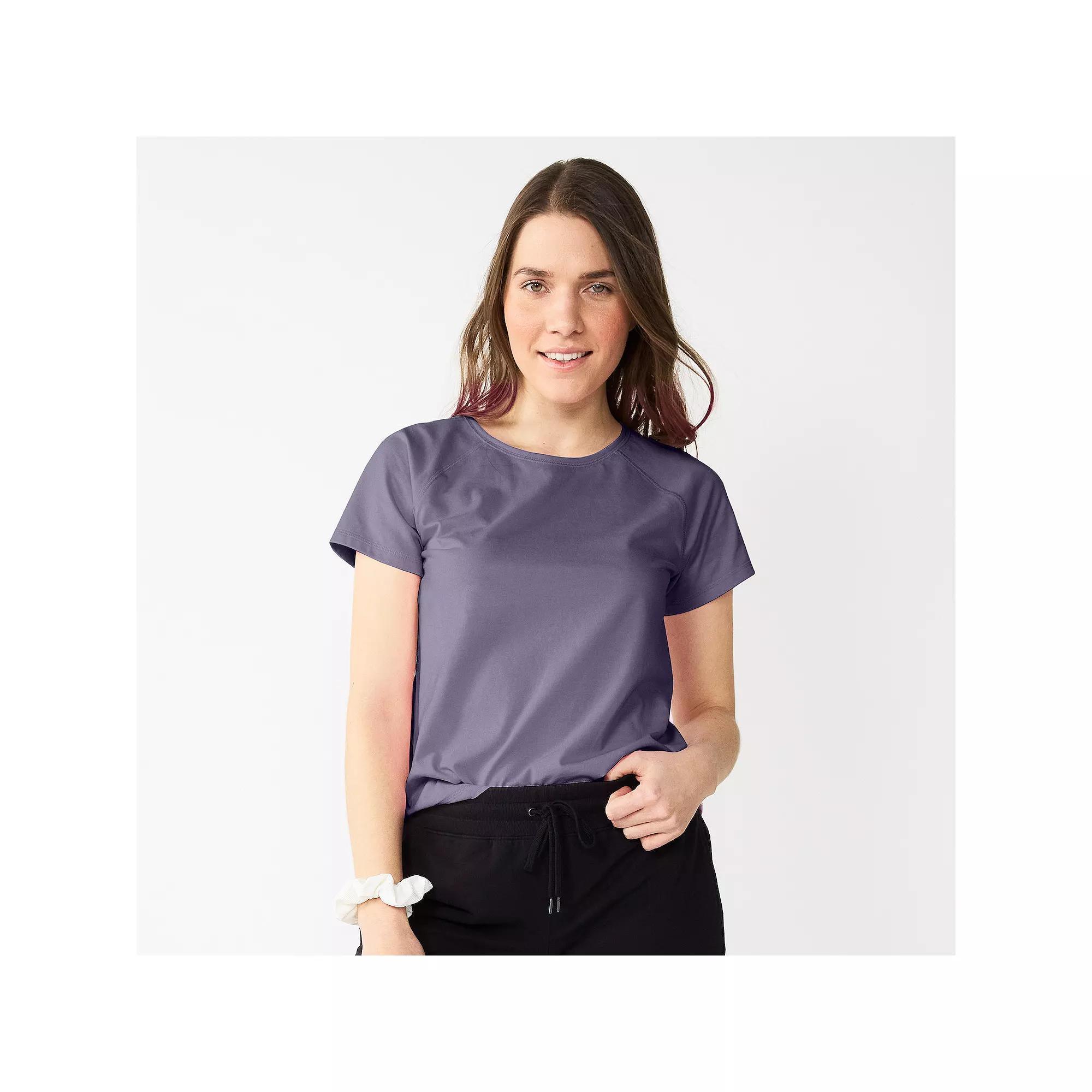 Petite Tek Gear® Core Raglan Tee, Women's, Size: Medium Petite, Purple Jelly Product Image