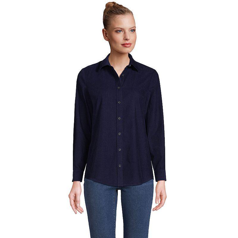 Women's Lands' End Long Sleeve Shirt, Size: Small, Ivory Product Image