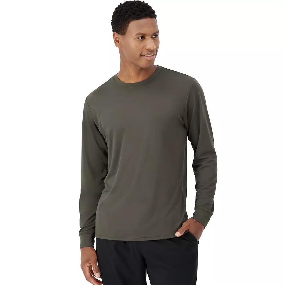 Men's Hanes Moves™ Long Sleeve Performance Tee, Size: Small, Gray Encore Product Image