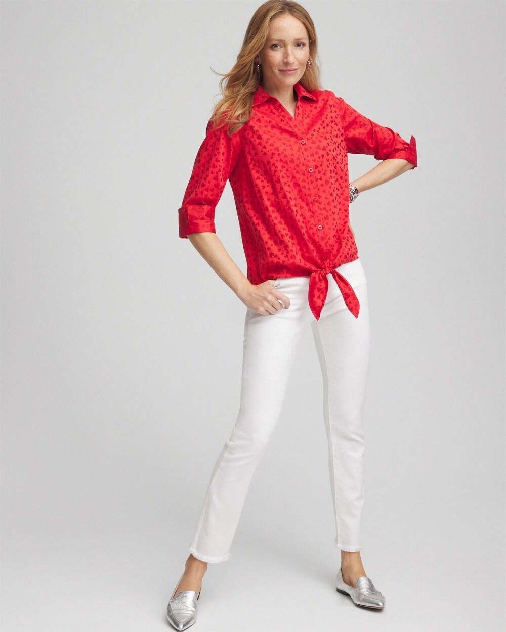 No Iron™ Valentine's Day Tie-Front Top Product Image
