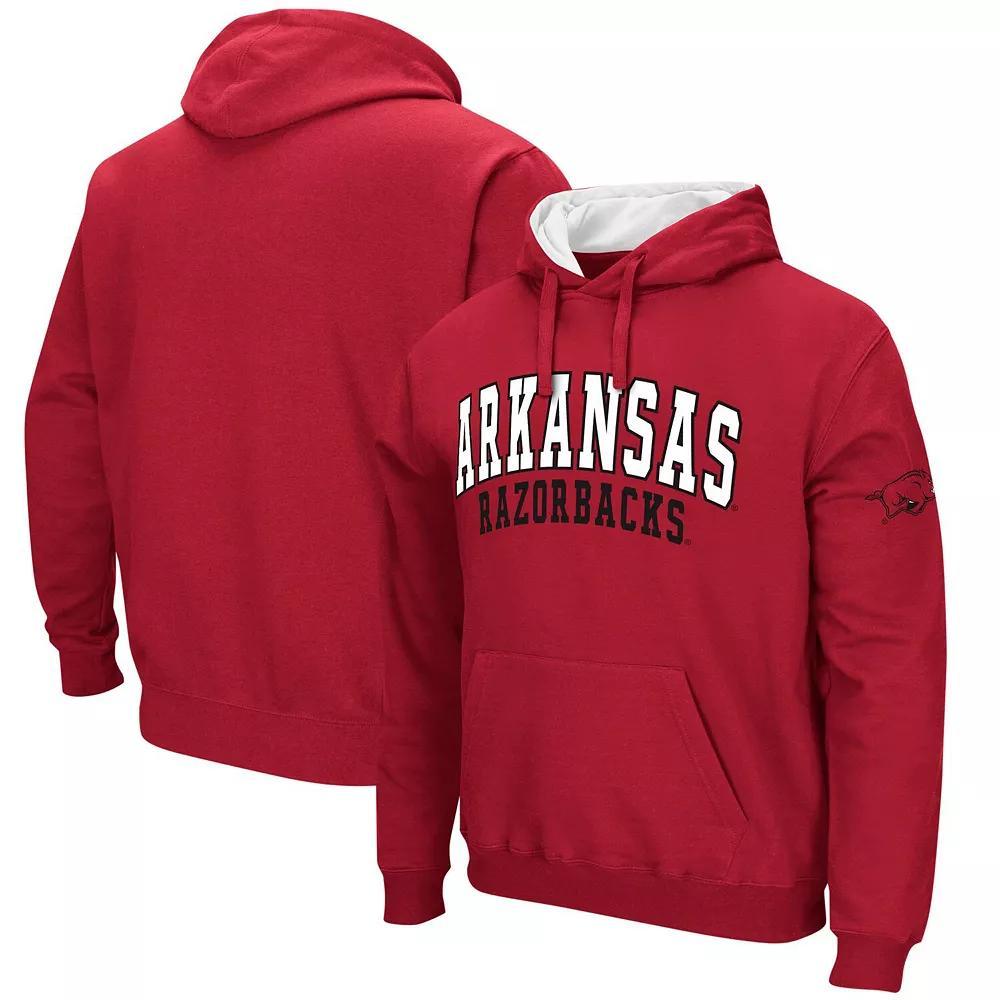 Men's Colosseum Cardinal Arkansas Razorbacks Double Arch Pullover Hoodie, Size: Medium, Red Product Image