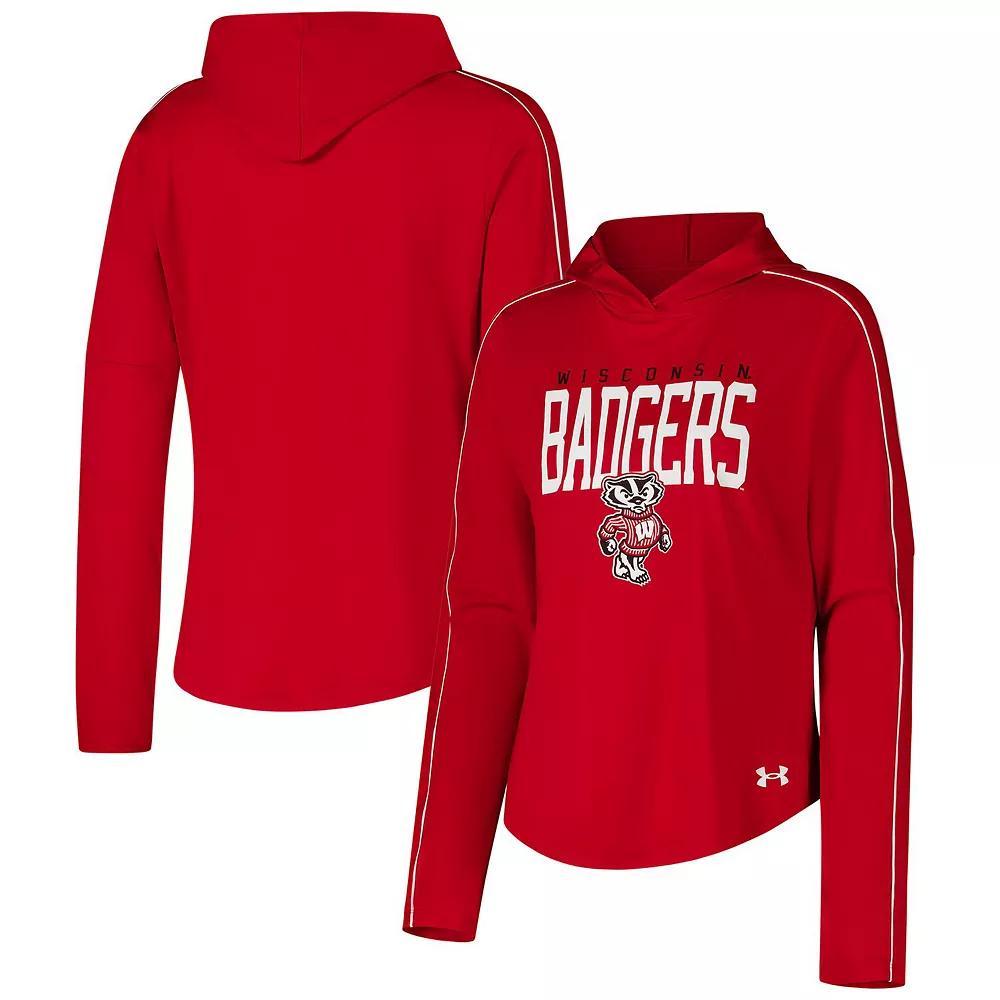 Women's Under Armour Red Wisconsin Badgers Gameday Knockout Long Sleeve Hooded T-Shirt, Size: XS Product Image