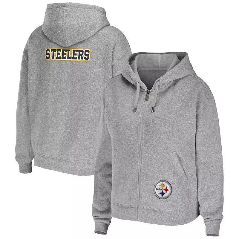 Women's WEAR by Erin Andrews Heathered Gray Chicago Bears Team Full-Zip Hoodie, Size: XS, Grey Product Image