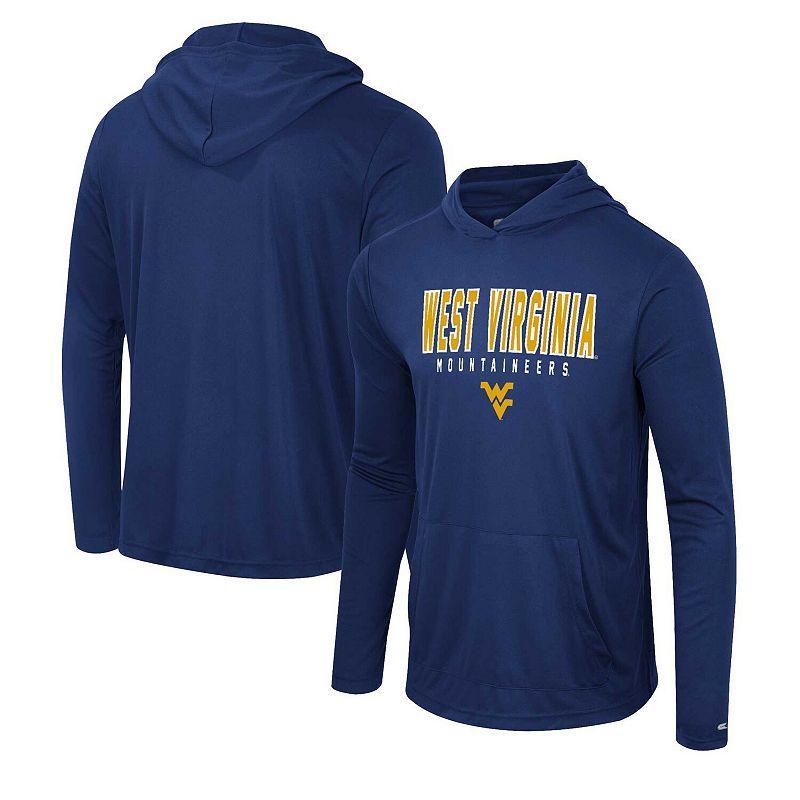 Mens Colosseum West Virginia Mountaineers Team Color Rival Hoodie Long Sleeve T-Shirt Blue Product Image