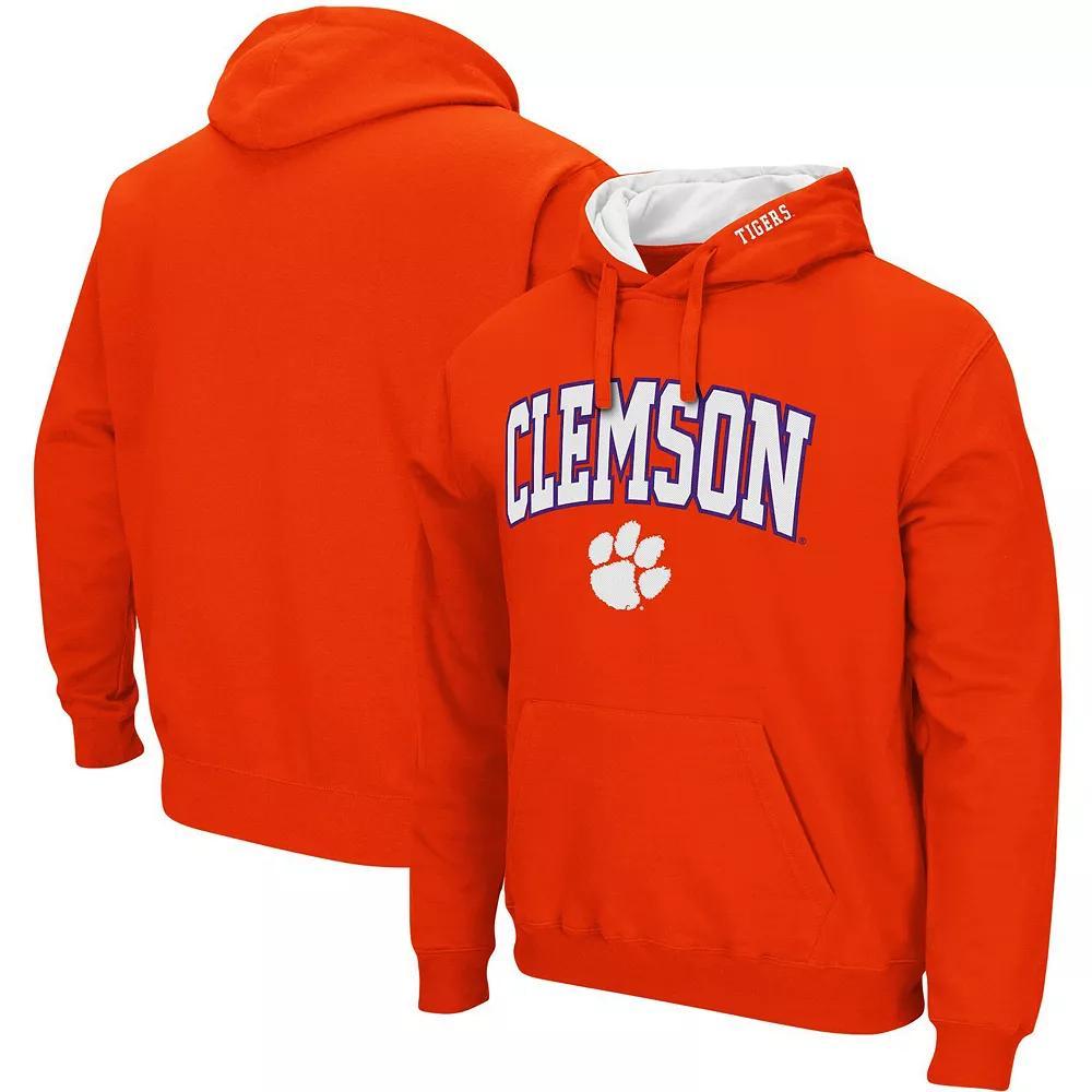 Men's Colosseum Orange Clemson Tigers Arch & Logo 3.0 Pullover Hoodie, Size: 2XL Product Image
