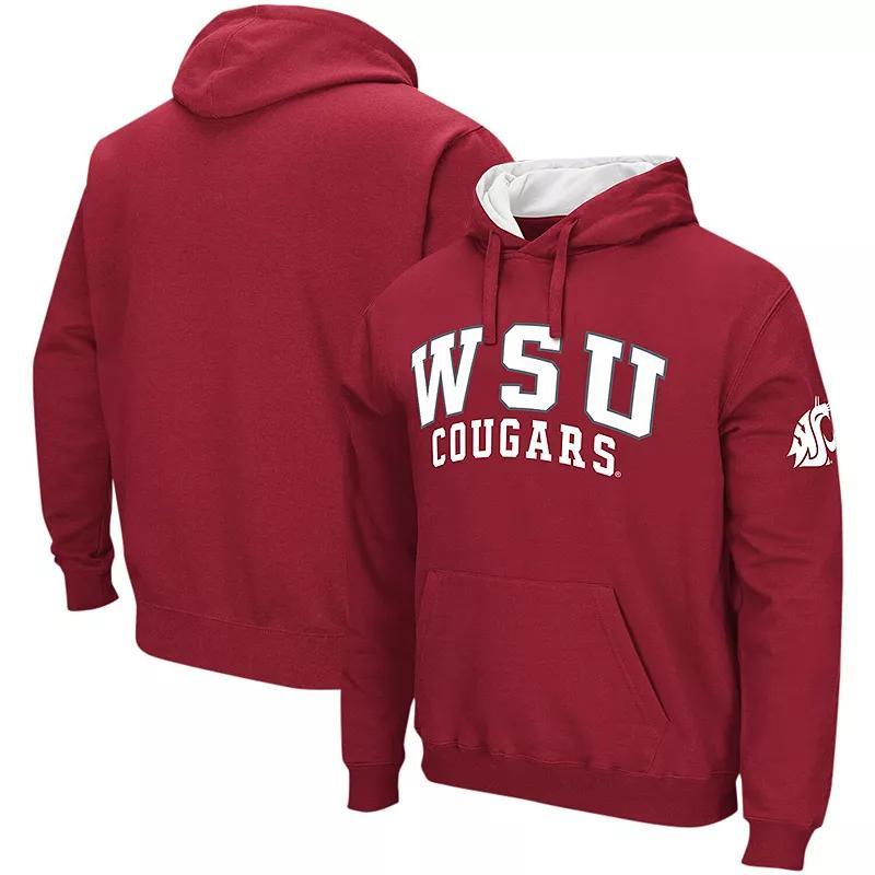 Men's Colosseum Crimson Washington State Cougars Double Arch Pullover Hoodie, Size: Large, Wsc Red Product Image