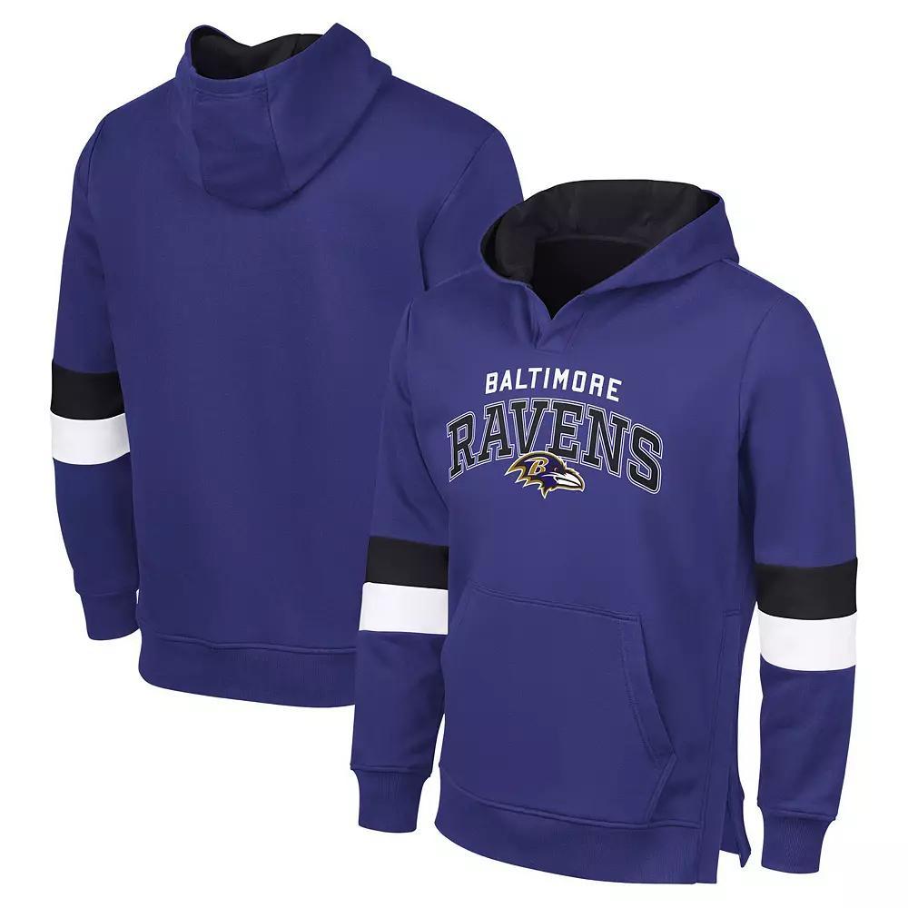 Men's G-III Sports by Carl Banks Purple/Black Baltimore Ravens Adaptive Faceoff Pullover Hoodie, Size: XL Product Image