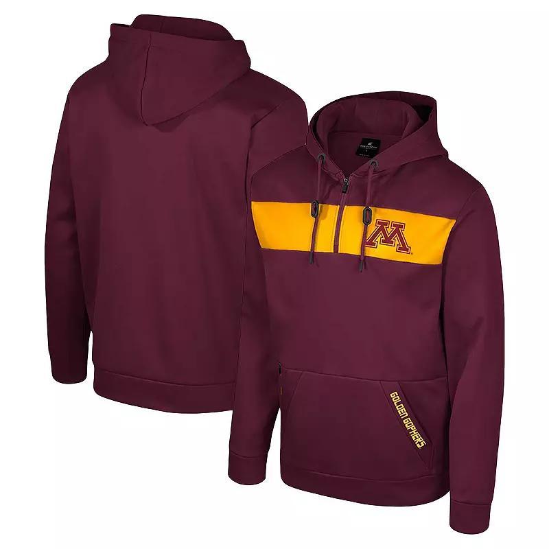 Men's Colosseum  Navy West Virginia Mountaineers Quarter-Zip Hoodie, Size: Small, Blue Product Image