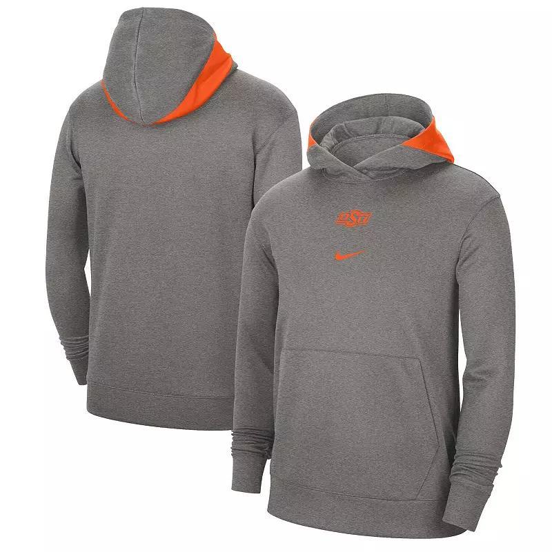Men's Nike Heather Gray Oklahoma State Cowboys Team Basketball Spotlight Performance Pullover Hoodie, Size: 2XL, Grey Product Image