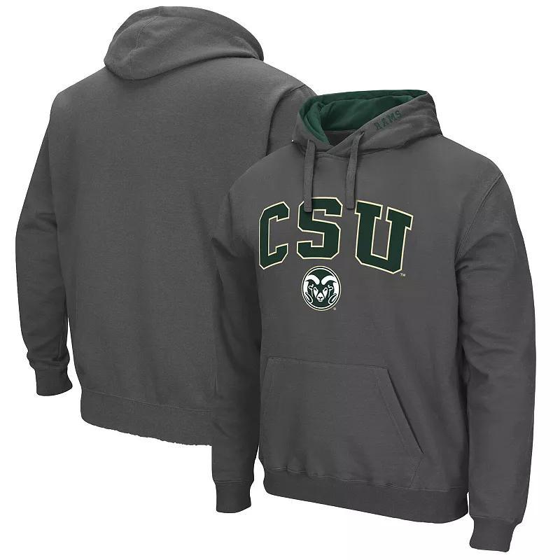 Men's Colosseum Charcoal Colorado State Rams Arch and Logo Pullover Hoodie, Size: Small Product Image