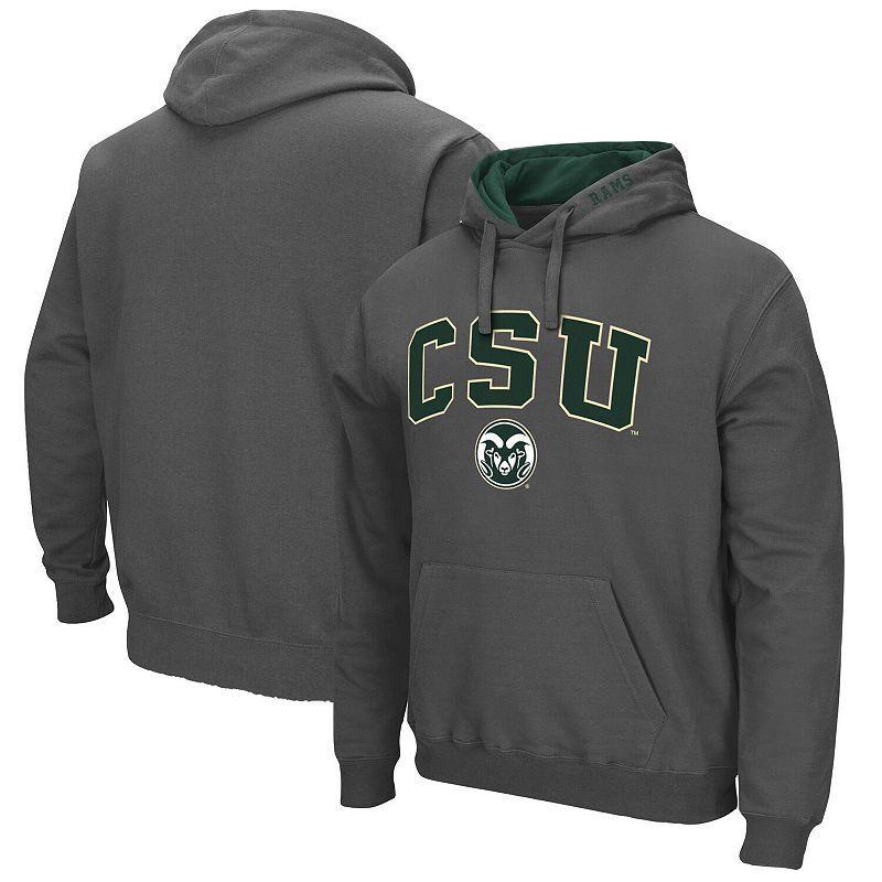 Men's Colosseum Charcoal Colorado State Rams Arch and Logo Pullover Hoodie, Size: Small Product Image