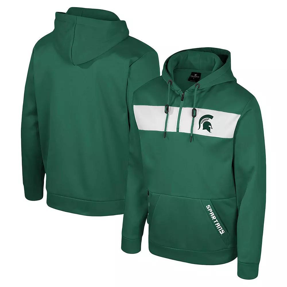 Men's Colosseum  Green Michigan State Spartans Quarter-Zip Hoodie, Size: Small Product Image