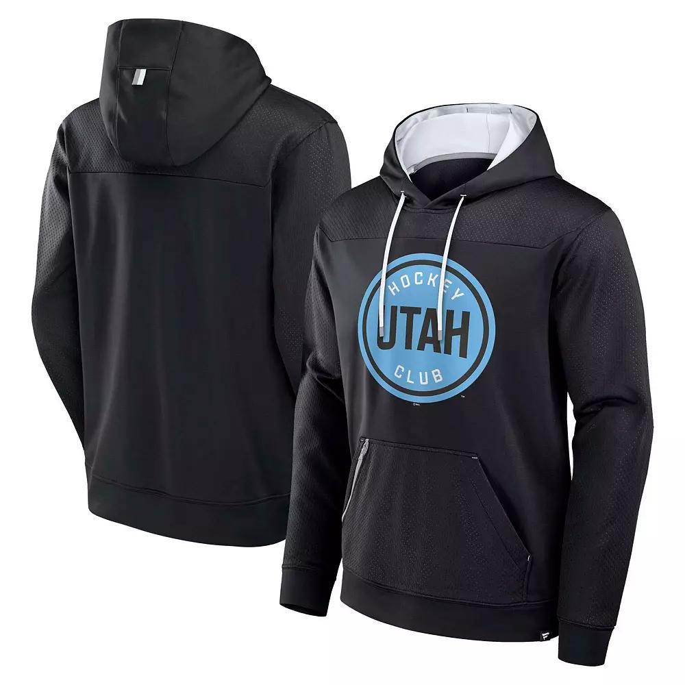 Men's Fanatics Black Utah Hockey Club Defender Pullover Hoodie, Size: 3XL, Ute Black Product Image