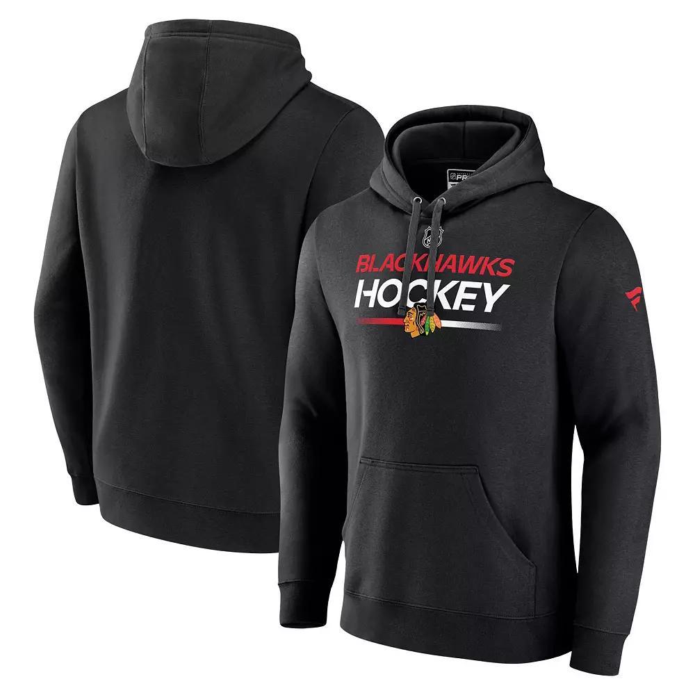Men's Fanatics Branded  Black Chicago Blackhawks Authentic Pro Pullover Hoodie, Size: Small Product Image