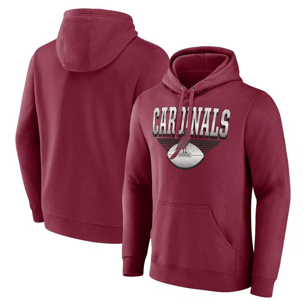 Men's Fanatics Cardinal Arizona Cardinals Geometric Chrome Pullover Hoodie, Size: XL, Red Product Image