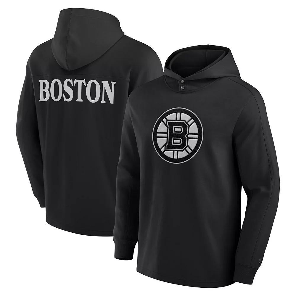 Men's Fanatics Black Boston Bruins Elements Blaze Tri-Blend Long Sleeve Hoodie T-Shirt, Size: 4XL Product Image